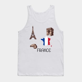 France Map Flag Tank Top